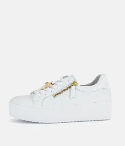 Gabor Sporty Luxe White Bumblebee Sneaker