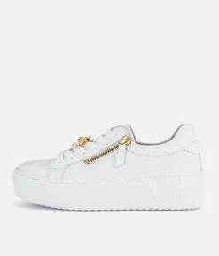 Gabor Sporty Luxe White Bumblebee Sneaker