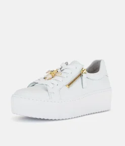 Gabor Sporty Luxe White Bumblebee Sneaker