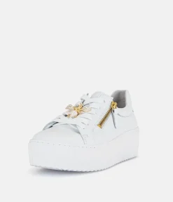 Gabor Sporty Luxe White Bumblebee Sneaker