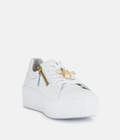 Gabor Sporty Luxe White Bumblebee Sneaker