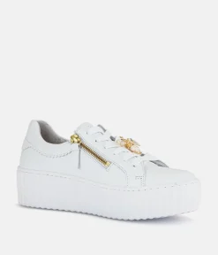 Gabor Sporty Luxe White Bumblebee Sneaker