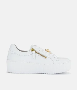 Gabor Sporty Luxe White Bumblebee Sneaker