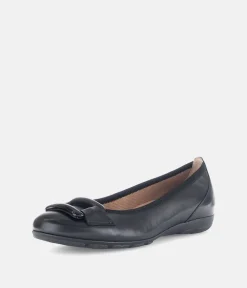 Gabor Stylish Black Buckle Flats