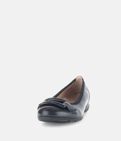 Gabor Stylish Black Buckle Flats
