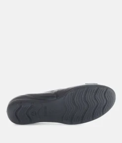 Gabor Stylish Black Buckle Flats