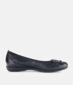 Gabor Stylish Black Buckle Flats