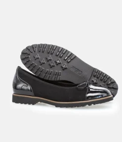 Gabor Stylish Black Patent/Suede Ballerinas