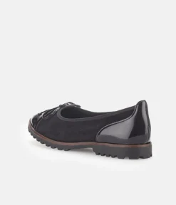 Gabor Stylish Black Patent/Suede Ballerinas