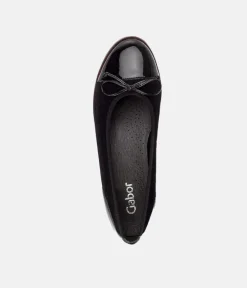 Gabor Stylish Black Patent/Suede Ballerinas