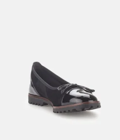 Gabor Stylish Black Patent/Suede Ballerinas