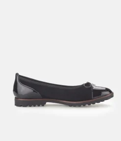 Gabor Stylish Black Patent/Suede Ballerinas