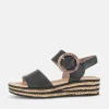 Gabor Stylish Black Wedge Sandals