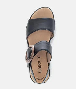 Gabor Stylish Black Wedge Sandals