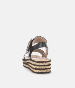 Gabor Stylish Black Wedge Sandals