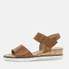 Gabor Stylish Brown Leather Wedge Sandals