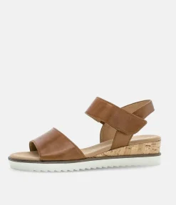 Gabor Stylish Brown Leather Wedge Sandals