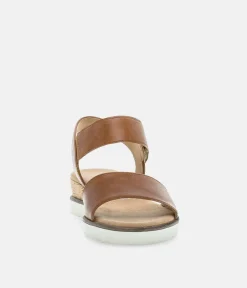 Gabor Stylish Brown Leather Wedge Sandals