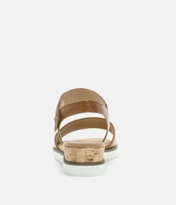 Gabor Stylish Brown Leather Wedge Sandals