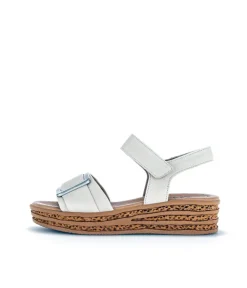 Gabor Stylish Cream Cork Wedge Sandals