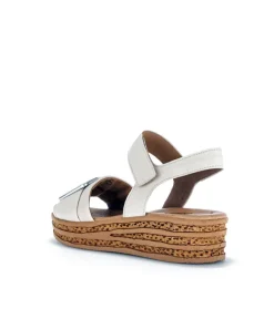 Gabor Stylish Cream Cork Wedge Sandals