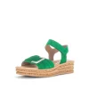 Gabor Stylish Green Cork Wedge Sandals