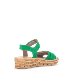 Gabor Stylish Green Cork Wedge Sandals