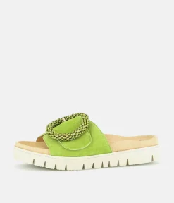 Gabor Stylish Green Suede Mule Sandals