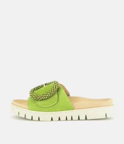 Gabor Stylish Green Suede Mule Sandals