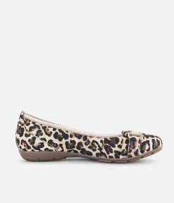 Gabor Stylish Leopard Print Suede Ballet Flats