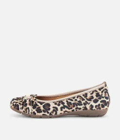 Gabor Stylish Leopard Print Suede Ballet Flats