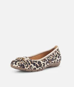 Gabor Stylish Leopard Print Suede Ballet Flats