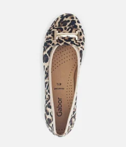 Gabor Stylish Leopard Print Suede Ballet Flats