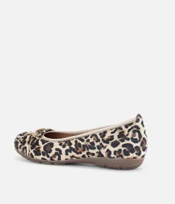 Gabor Stylish Leopard Print Suede Ballet Flats