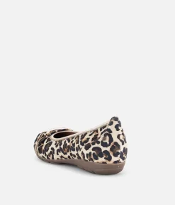 Gabor Stylish Leopard Print Suede Ballet Flats