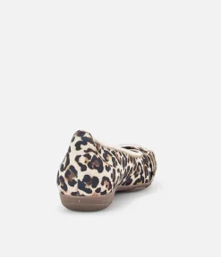 Gabor Stylish Leopard Print Suede Ballet Flats