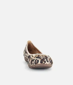 Gabor Stylish Leopard Print Suede Ballet Flats