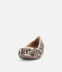 Gabor Stylish Leopard Print Suede Ballet Flats