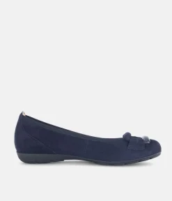 Gabor Stylish Navy Buckle Flats