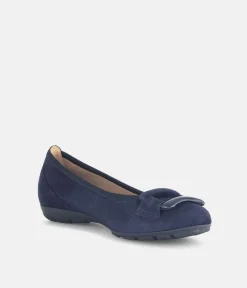 Gabor Stylish Navy Buckle Flats