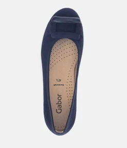 Gabor Stylish Navy Buckle Flats