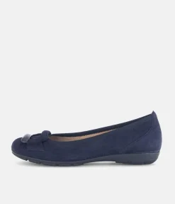Gabor Stylish Navy Buckle Flats