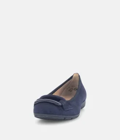 Gabor Stylish Navy Buckle Flats