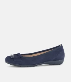 Gabor Stylish Navy Buckle Flats