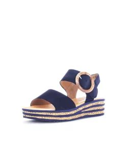 Gabor Stylish Navy Cork Wedge Sandals