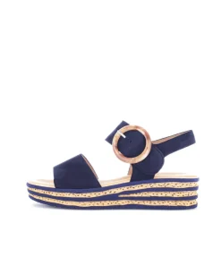 Gabor Stylish Navy Cork Wedge Sandals
