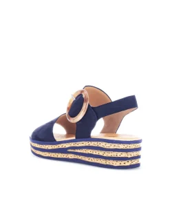Gabor Stylish Navy Cork Wedge Sandals