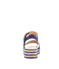 Gabor Stylish Navy Cork Wedge Sandals