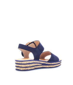 Gabor Stylish Navy Cork Wedge Sandals