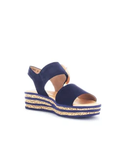 Gabor Stylish Navy Cork Wedge Sandals